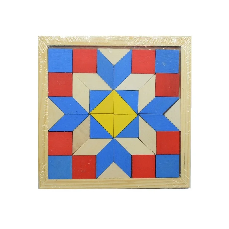 

Fun Geometry Rhombus Tangrams Logic Puzzles Wooden Toys for Children Training Brain IQ Games Kids Gifts