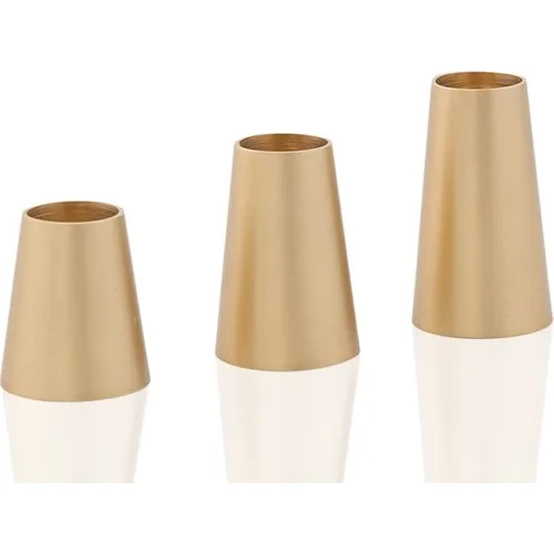 Lukrea Brass Taper Candle Holder Seoul Triple Set