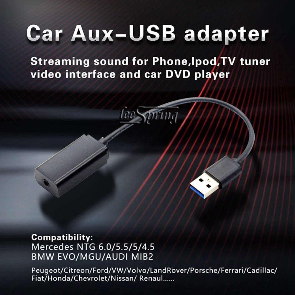 Car USB AUDIO BOX TO AUX 3.5mm Adapter for BMW EVO ID6 ID7 MGU system BMW 1/2/3/4/5/7 X1 X3