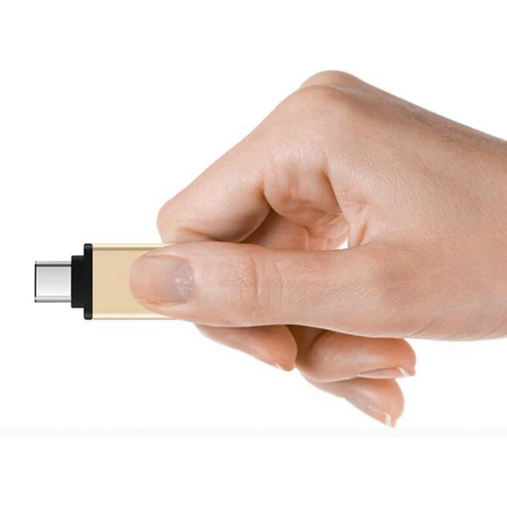 2PCS Type-C USB 3.0 Aluminum Alloy Male USB 3.1  to Female OTG Converter Adapter Metal Data Transmitting Connector