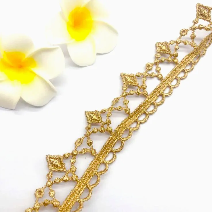 Width:2.6cm (1 inch) New Gold and Silver Silk Ribbon Beautiful Decoration Clothing Sewing Accessories (ss-2063)