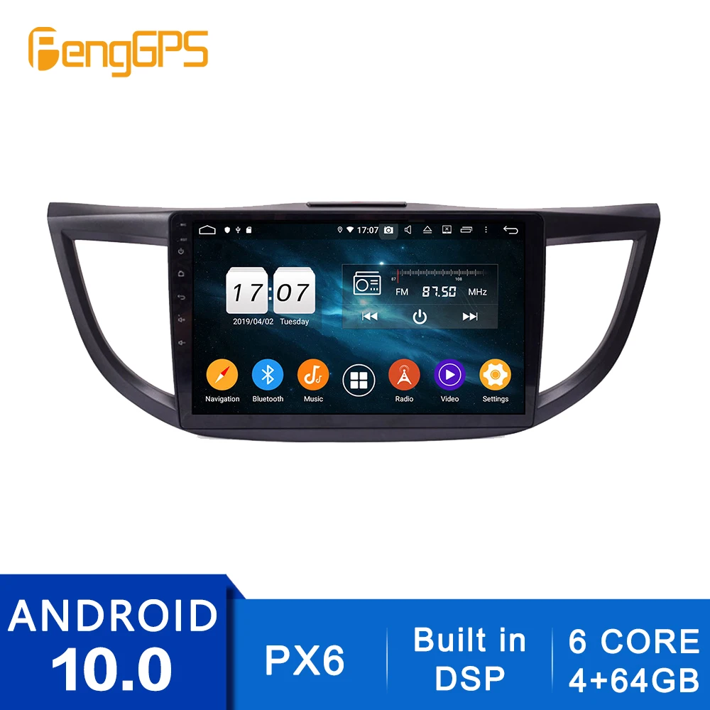 Android 10.0 Radio For Honda CRV 2012-2016 Touchscreen Multimedia GPS Navigation Headunit CD DVD Player Car Stereo Carplay DSP