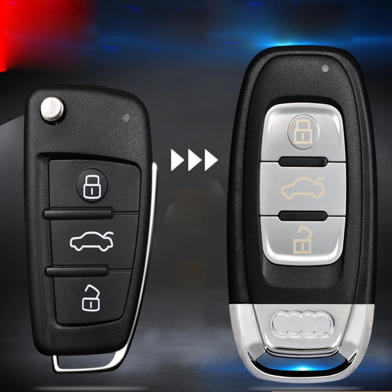 Xe Nâng Cấp Thay Thế Chìa Khóa Sửa Đổi Phím Remote Vỏ Chìa Khóa Dành Cho Xe Audi A6 Q7 A4 TT Có Logo Và chìa Khóa Lưỡi Dao