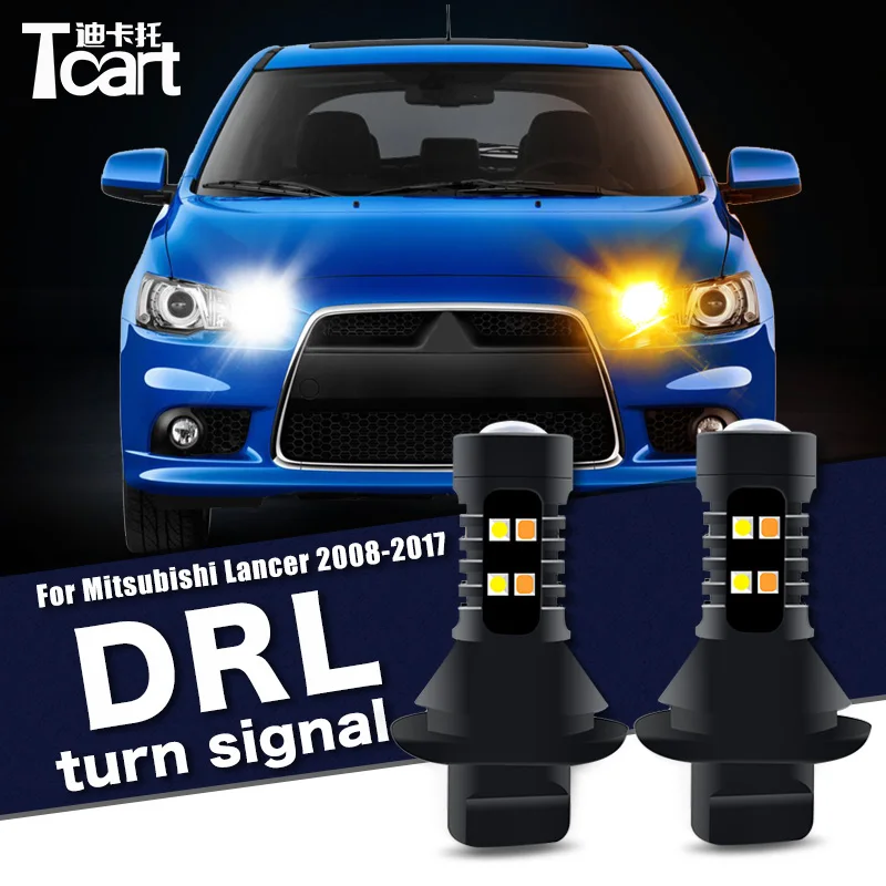 For Mitsubishi Lancer EX Galant Fortis 2008 2012 2013 2014 2017 Led drl Daytime Running Light Turn Lights 2IN1 Car accessories