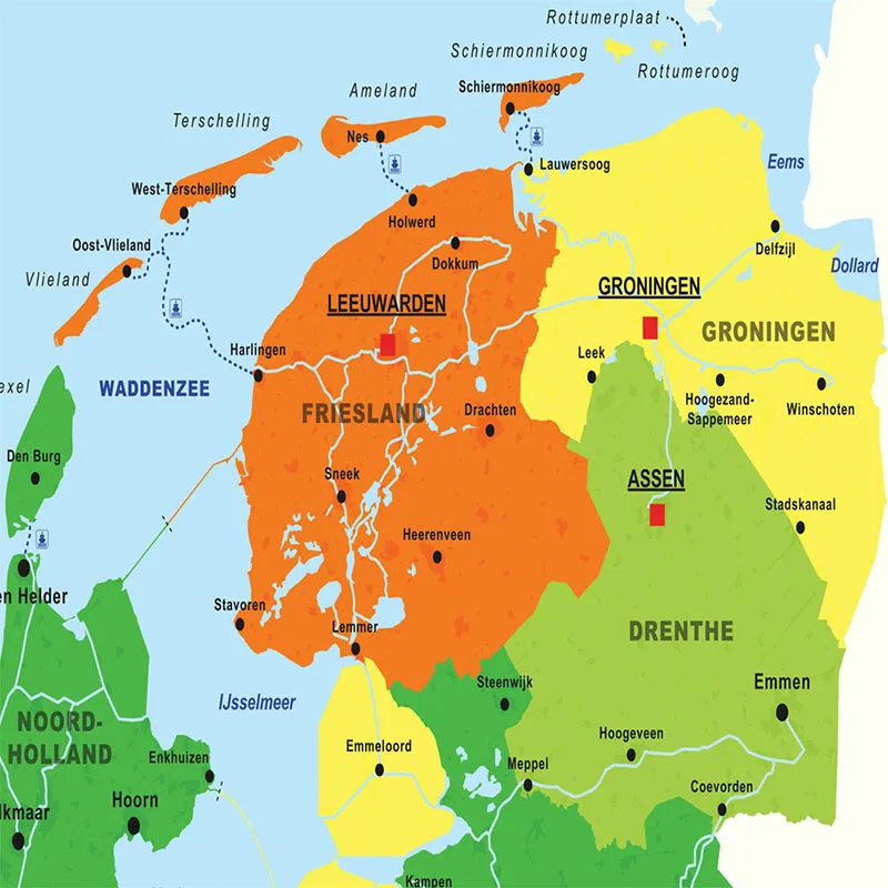 オランダ地図オランダシリーズ100*150センチメートル不織布塗装大型の壁ポスターオフィスのインテリア学校用品