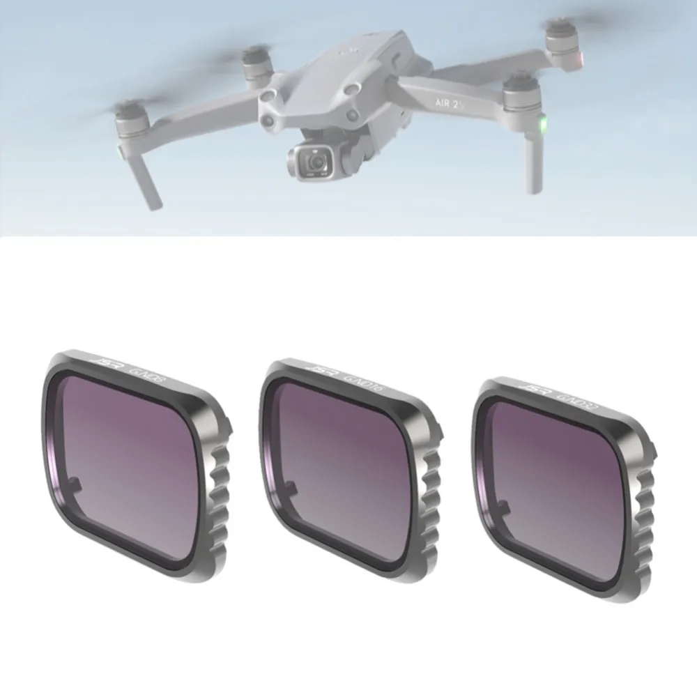 Glass GND8 + GND16 + GND32 Graduated ND Lens Filter Grey Gradient Protector Cover Kit for DJI Air 2S Drone Gimbal Air2S