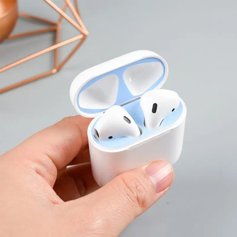 6 Pairs Bunte Schutz Aufkleber Fall Haut Staub-proof Staub Schutz für Kopfhörer Lade Box 19QA