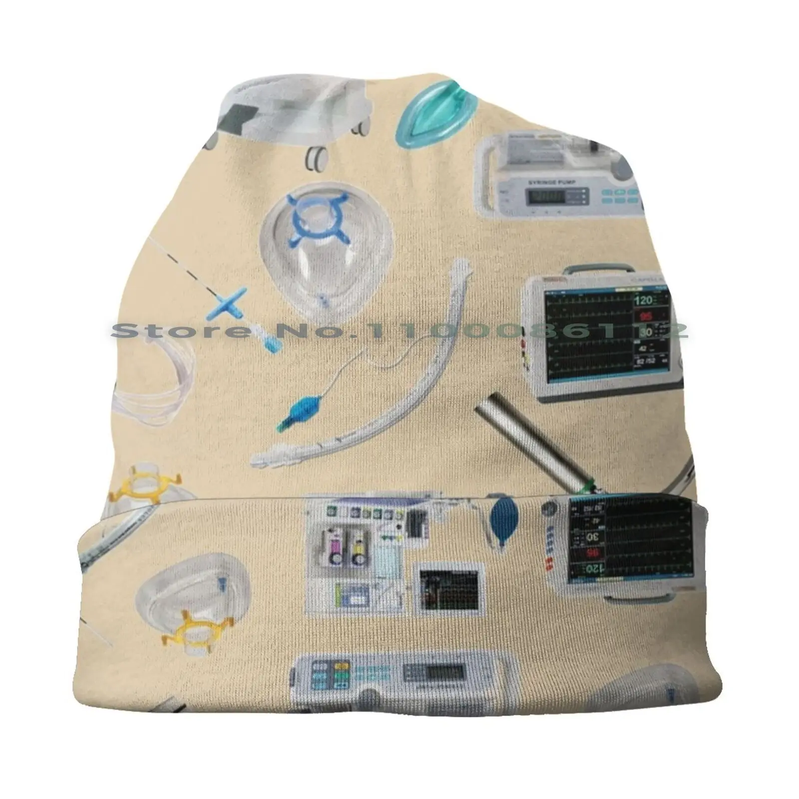 Tools Of The Trade Peach Anesthesia / Anaesthesia Beanies Knit Hat Anaesthetist Anesthesiologist Anaesthetics Anesthetics
