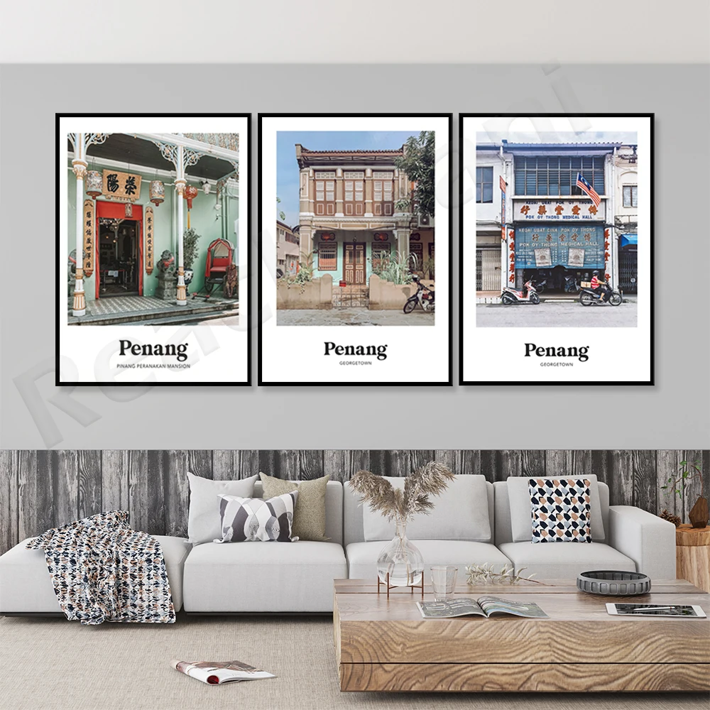 Penang Print poster, Peranakan Museum in Malaysia, shophouse, Georgetown poster, travel photography print poster