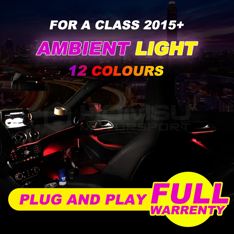 12 colors LED ambient light For A class W176 A200 A300 ambient lamp lights illuminated car Styling