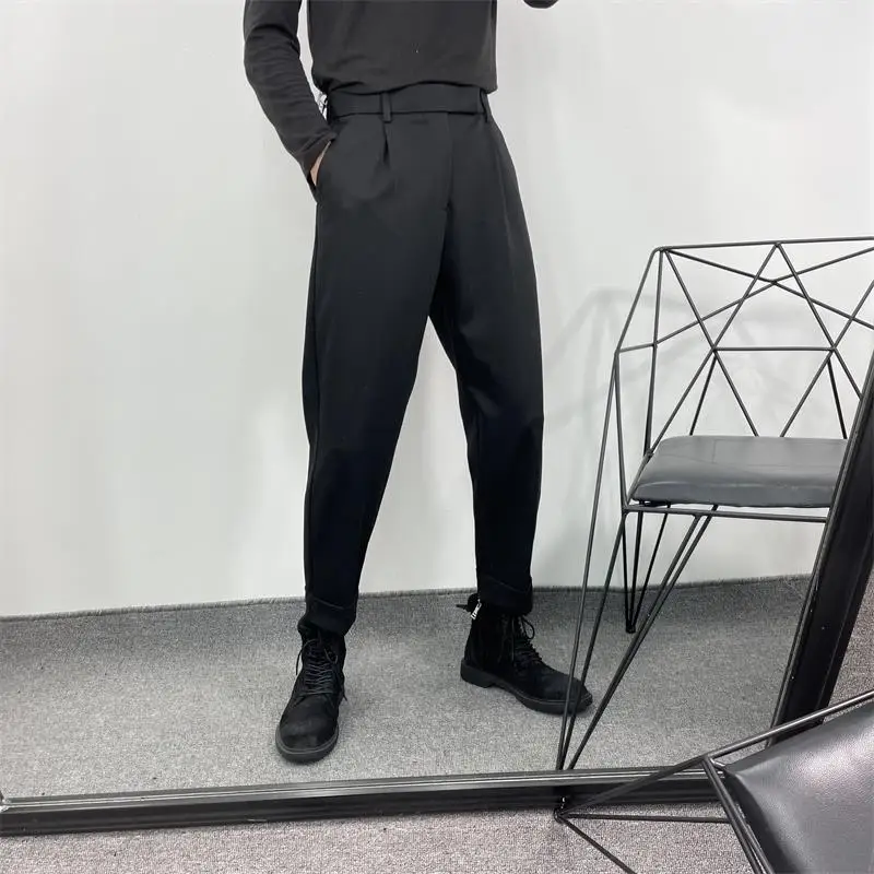 

Men's Suit Harun Pants Spring And Autumn New Dark Pure Color Simple Korean Fashion Casual Versatile Loose Large Pants