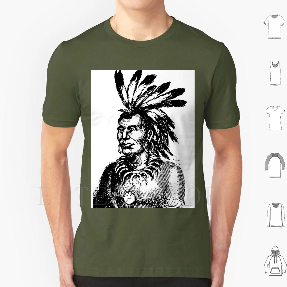 Camiseta Chief Little Turtle DIY, talla grande, 100% algodón, Chief Little Turtle Mih? Ihkinaahkwa Líder Militar de la gente de Miami