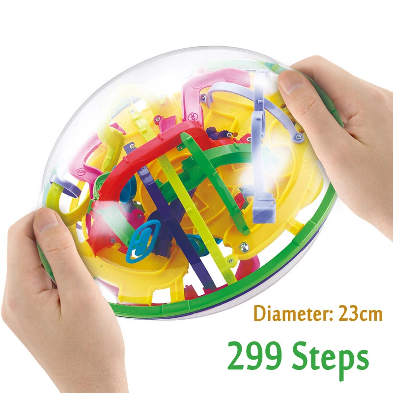 100/208/299 Steps 3D Maze Ball Game Toy Magic Intellect Maze Puzzle toys For Kid\'s Educational Magic For Christmas School Gift