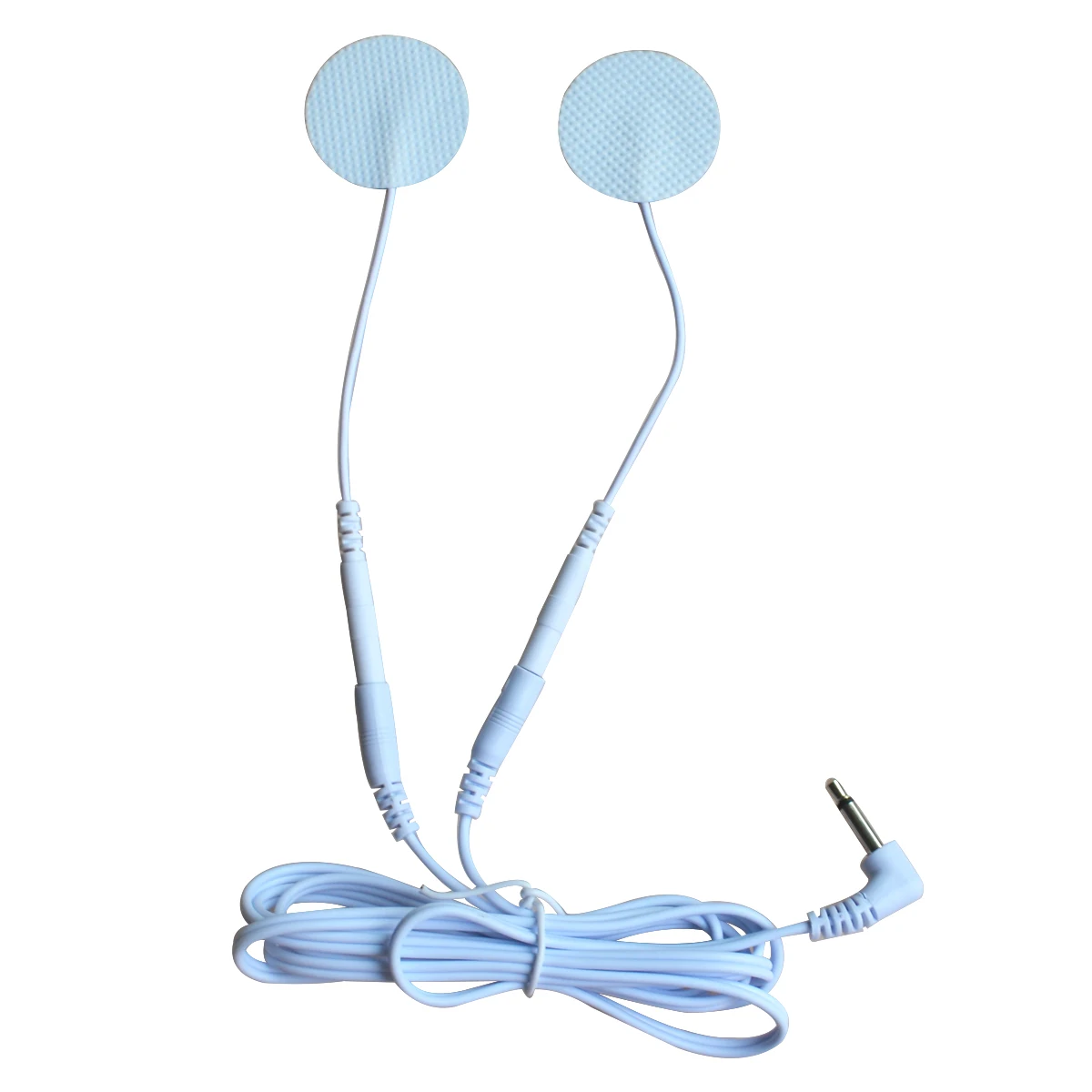 2Pcs Electrode Lead Wires Connecting Cables Replacement TENS Massager Use With 4Pcs Electronic Cervical Physiotherapy Round Pads