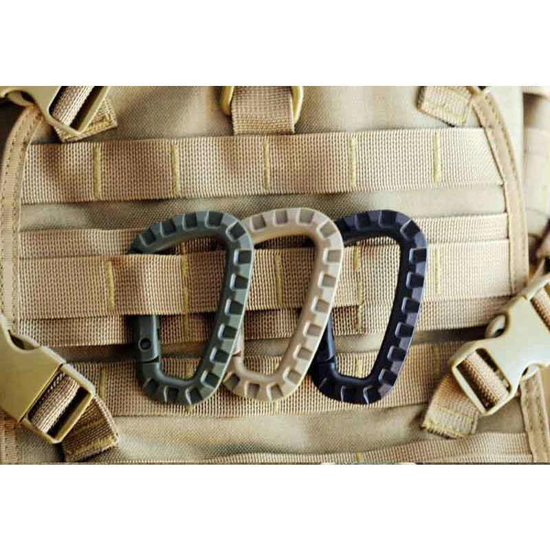 Tactical Carabiner Keychain Climbing D Rings Light Weight Spring Snap Gear Clip Utility Hooks Hanging Buckle for Camping Fishing