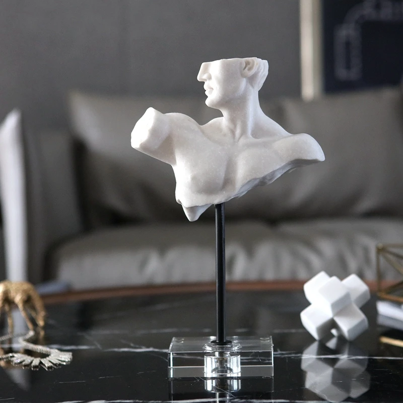 Modern Abstract Character Ornament Home Decoration Crafts Wedding Gift Desk Figurines  Acrylic Base Office Statue Accessories