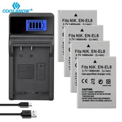 EN EL8 ENEL8 EN-EL8 배터리 Nikon COOLPIX P1 P2 L1 L2 S1 S2 S3 S4 S5 S6 S7 S7C S8 S9 S51 S50 S52 1400mAh 카메라 배터리