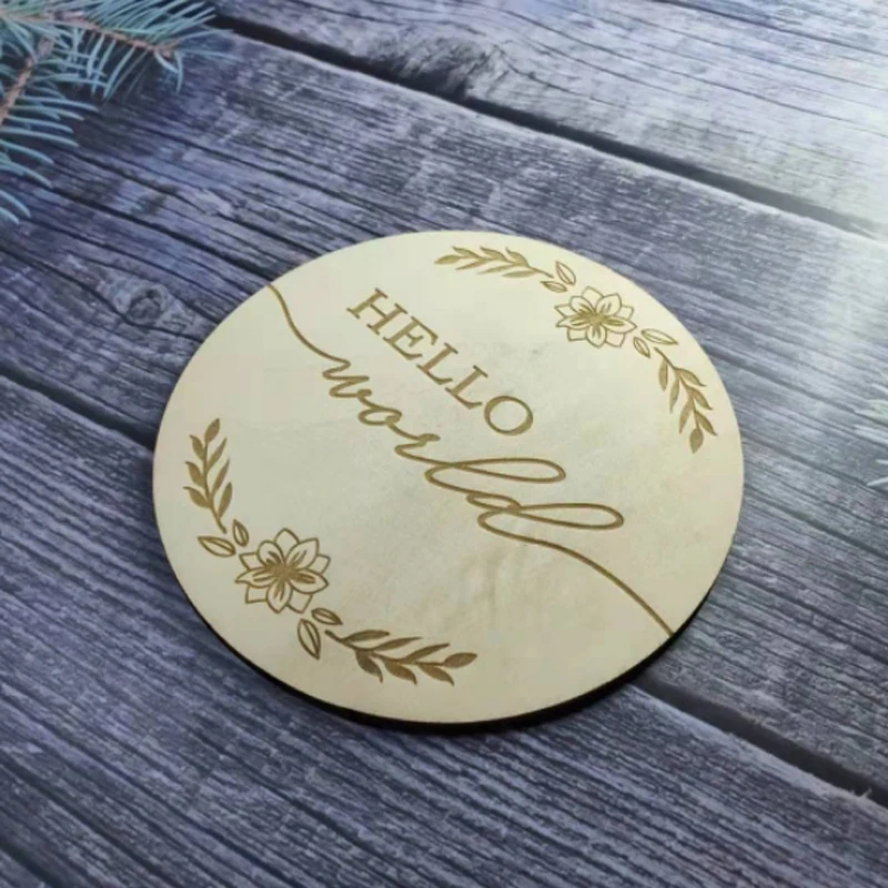 

Baby Announcement Card Baby Milestone Cards Laser Cut Timber Wooden Milestones Name Plaque Hello World Sign