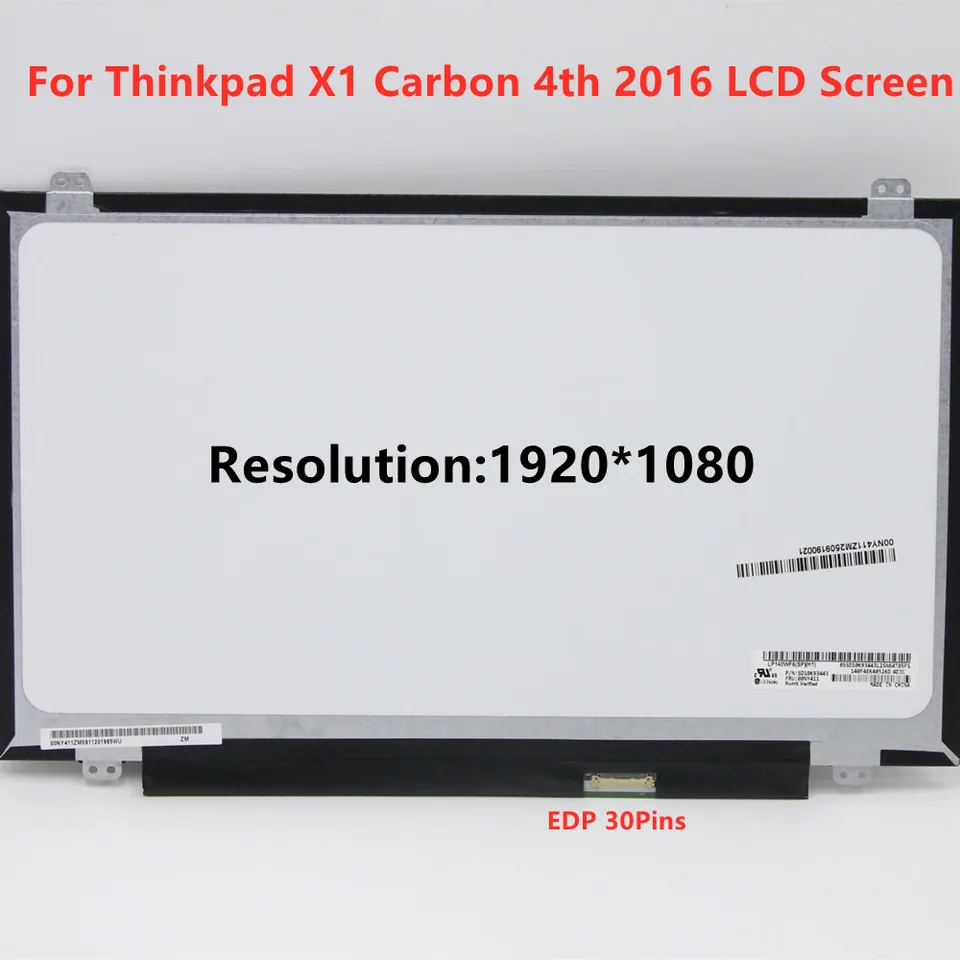 For Lenovo Thinkpad X1 Carbon 4th Gen 2016 B140HAN01.7 LP140WF6 For Lenovo Thinkpad X1 Carbon 4th Gen 2016 B140HAN01.7 LP140WF6