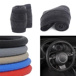 AUTOYOUTH Car Steering Wheel Covers Tire Style Soft Universal 15 Inch Fit Anti-Slip Black Red Beige Blue Gray microfiber leather