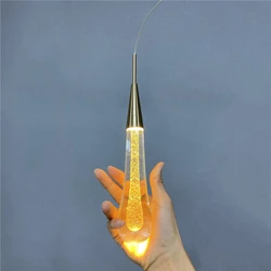 Creative Simple Drop Shaped Pendant Lights Bedroom Bedside Crystal Led Hanglamp Bar Bathroom Home Decor Hanging Light Fixtures