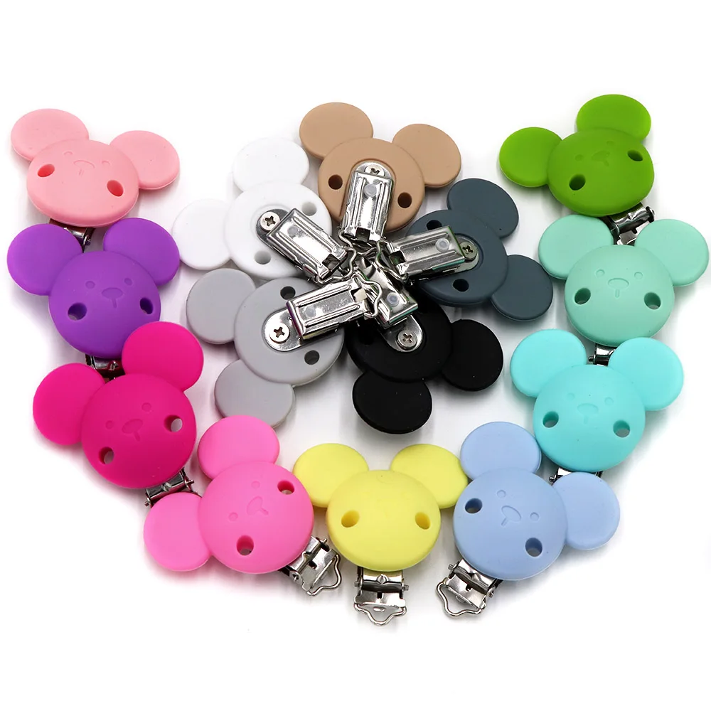 Bobo. box-mickey silicone chupeta clips, comida grau chupeta titular, bpa livre, dentição grânulos, acessórios do bebê, 3pcs