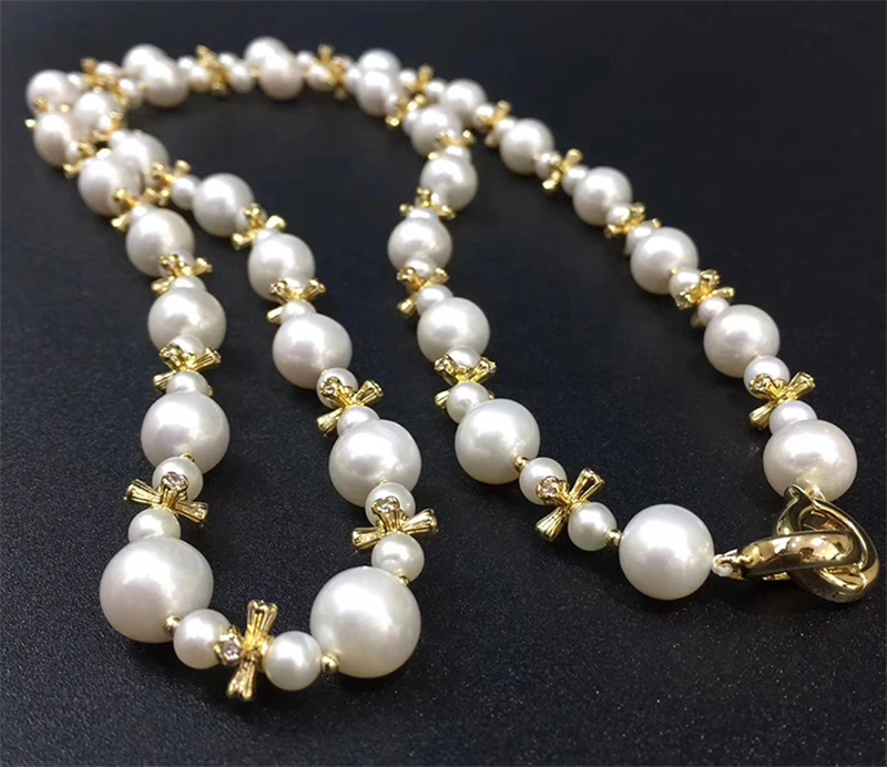 HABITOO Fashion 10-11mm Natural Freshwater Pearls Strands Long Necklace length 85cm Jewelry for Women Girl Mum Charming Gifts