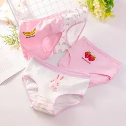 4pc/Lot Girl Triangle Underwear Pure Cotton Baby Briefs Underpant Soft Baby Underwear Shorts Suit 2-10 Years