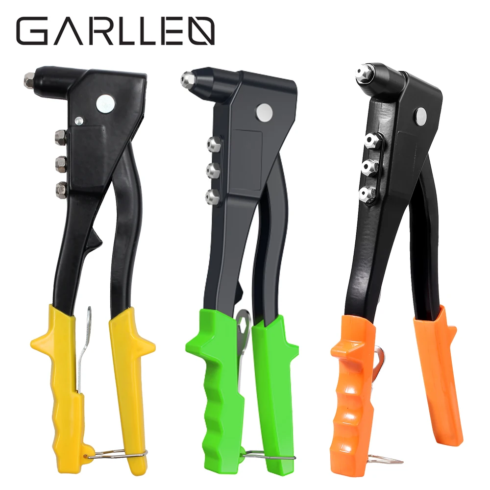 GARLLEN Heavy Duty Riveter Gun Rivet ชุดปืน200Pcs Rivets Nut Pop Hand ประหยัดแรงงานเครื่องมือไม้โลหะชุด DIY