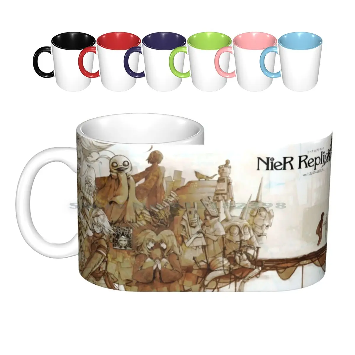 4k Nier Replicant переделка 2021, все персонажи, игра, керамические кружки, кофейные чашки, кружка для молока и чая, Nier Replicant 2021