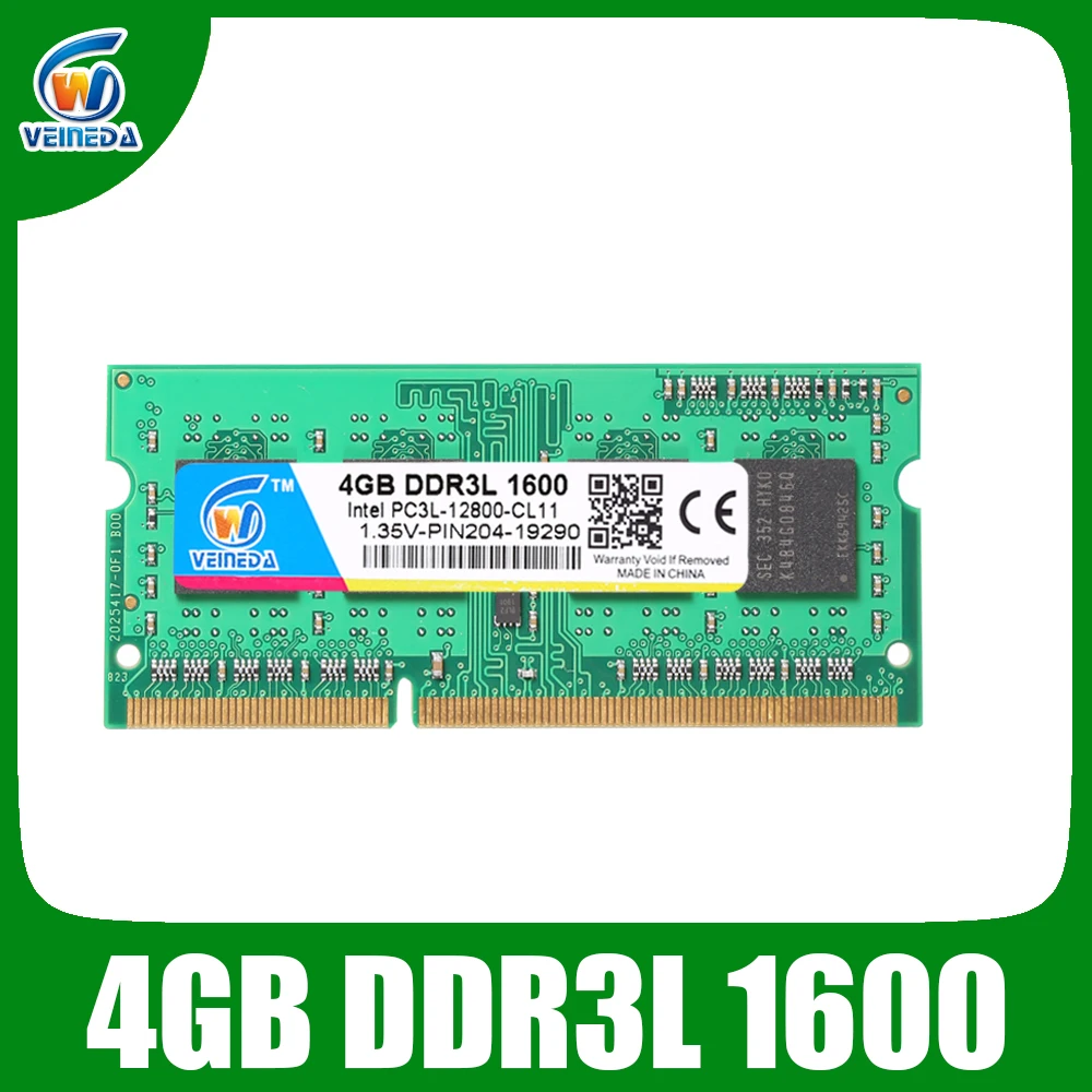 VEINEDA Sodimm DDR3L 2GB Ram Memorry ddr 3 1600Mhz For Intel AMD laptop Ram ddr3-1333 Memory