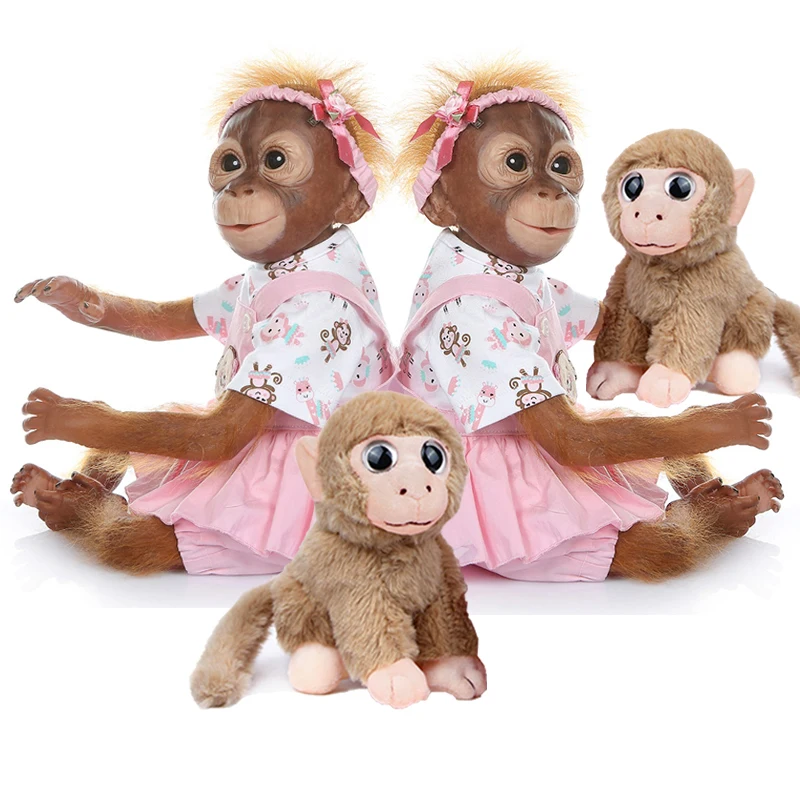 Realistic Reborn Doll 20 Inch 52 Cm Silicone Vinyl Smart Little Monkey Soft Cloth Body Toy Anatomically Correct Kids Gift