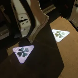 1pcs/2pcs Universal Wireless LED Car Door Welcome Shadow Projector Courtesy Step Lights FOR Alfa Romeo Four Leaf Clover Logo