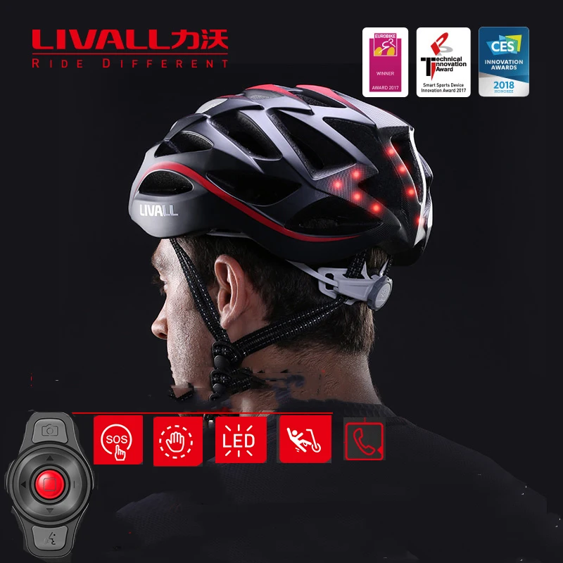 LIVALL BH62 Bike Helmet Men Women with Auto Sensor LED Sides Built-in Bluetooth Mic Speakers MTB Helmet SOS Alert