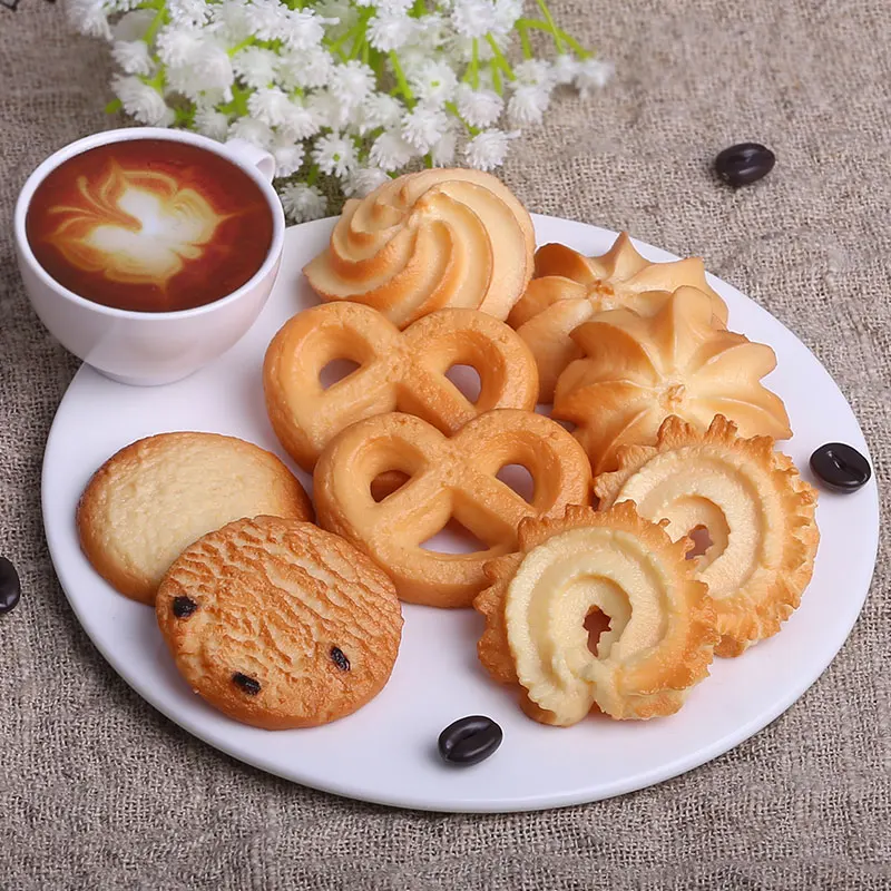 Artificial Cookie Model for Kitchen Decoration, Faux Cookie, Home Simulation, Biscuit, Food, Dessert, Table, Window Props, 6 PCs