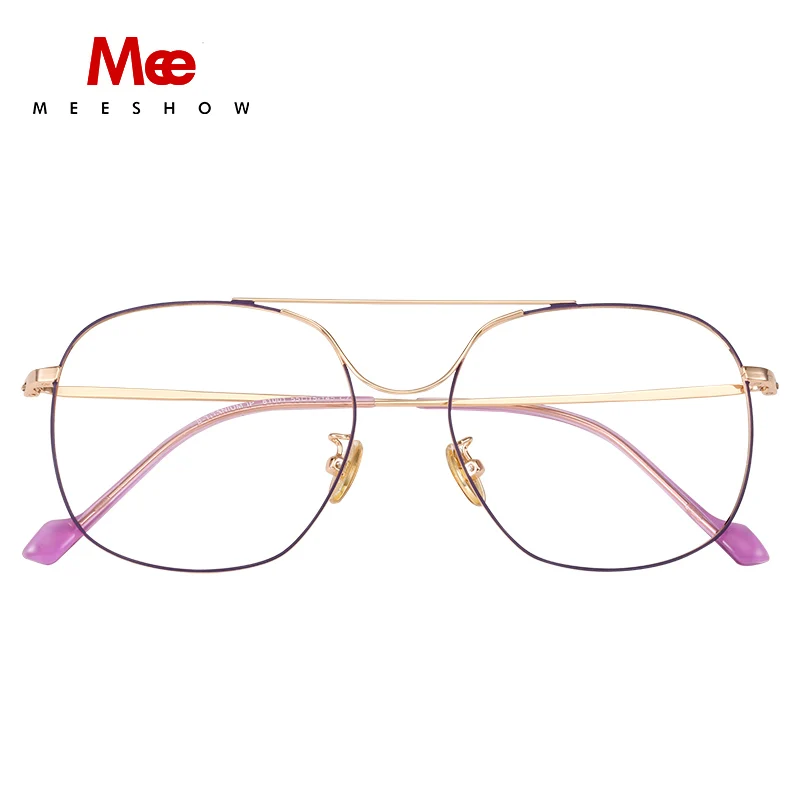 

Meeshow Pure Titanium Glasses Frame Women 2020 Prescription Eye Glasses Ultra Light Pilotl Eyeglasses Myopia Optical Frames