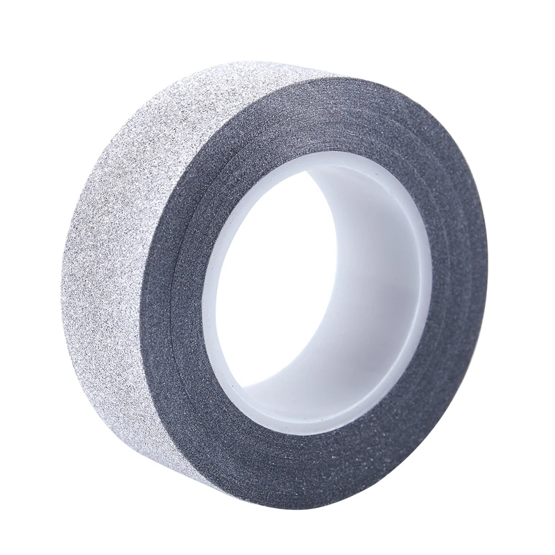 Cinta adhesiva con purpurina, Pegatina autoadhesiva, papel decorativo, bricolaje, plata, 10M