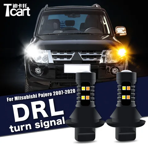 Автомобильные светодиодные лампы поворота, аксессуары 7440 для Mitsubishi Pajero Montero Shogun (V80/ NS), 2 шт., светодиодные дневные ходовые огни, поворотные огни