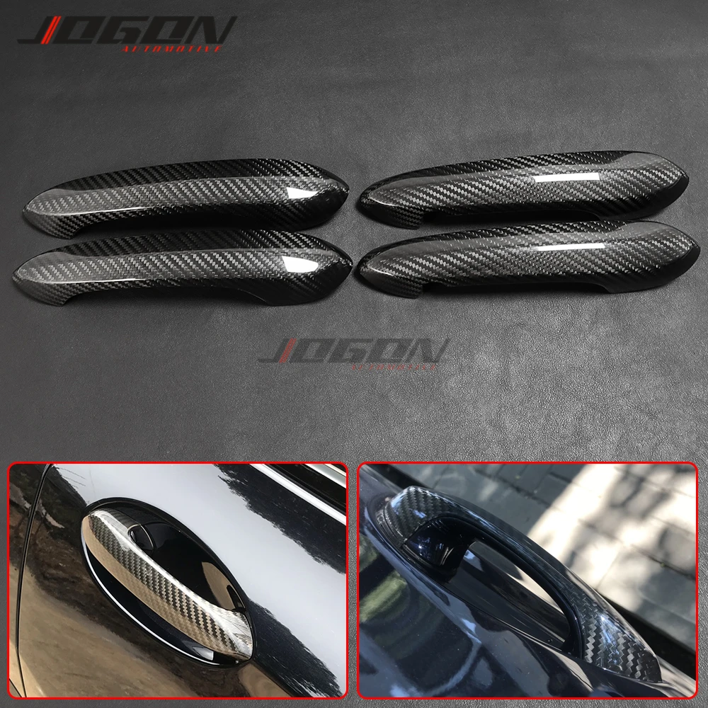 Real Carbon Fiber Car Side Body Door Handle Cover For BMW 4 5 6 8 series G22 G30 G38 G32 G15 2018 2019 2020 2021 Accessories