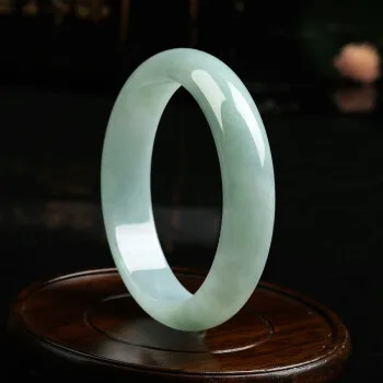 

Send National Certificate Natural Myanmar Jade A Light Green Bracelet 54mm-64mm Female Jade Bracelet Send Mom to Girlfriend