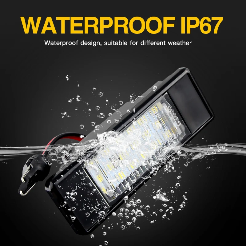 2Pcs Error Free White LED License Plate light For Nissan X-Trail T30 T31 Qashqai J10 J11 Primera P12 Pathfinder R51 Juke F15