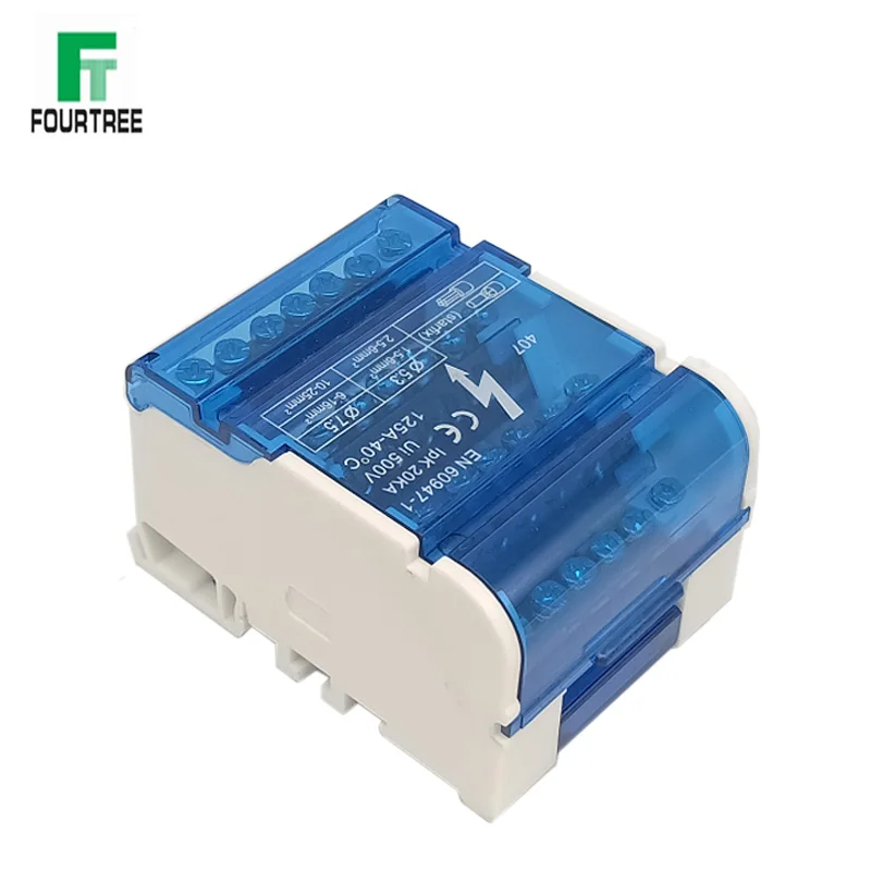 Terminal Block Power Distribution Box Modular Din Rail Screw Connection Block Universal Electric Wire Junction Box NHC01-407