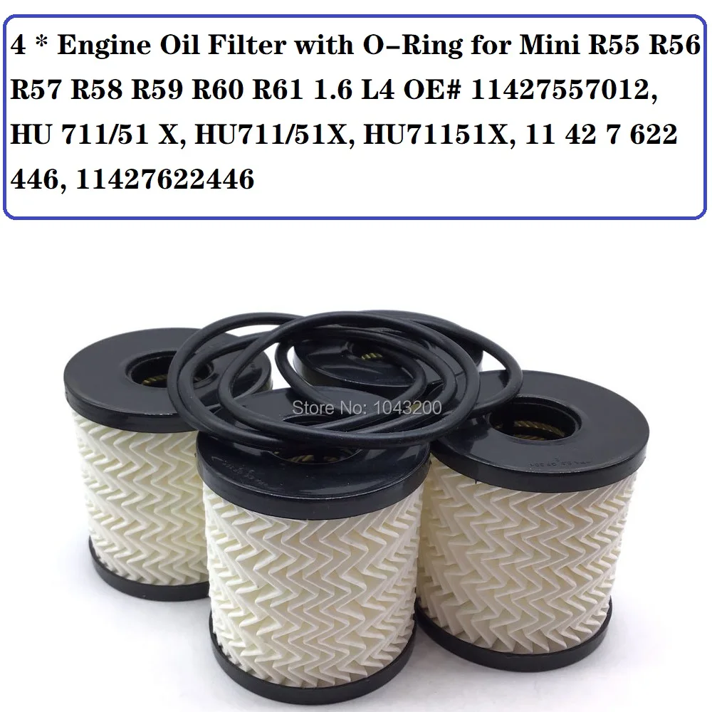 New Engine Oil Filter for Mini Cooper R55 R56 R57 S Turbo Countryman Paceman 1.6L 11427622446 / 11427557012 / L358A / HU711/51x