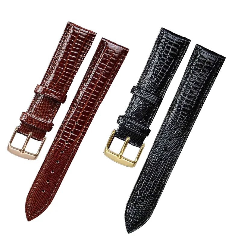 Fashion Leather Watchband Lizard Pattern Pin Buckle Watch Strap for Women and Man 12mm 14mm 16mm 18mm 20mm 22mm 24mm
