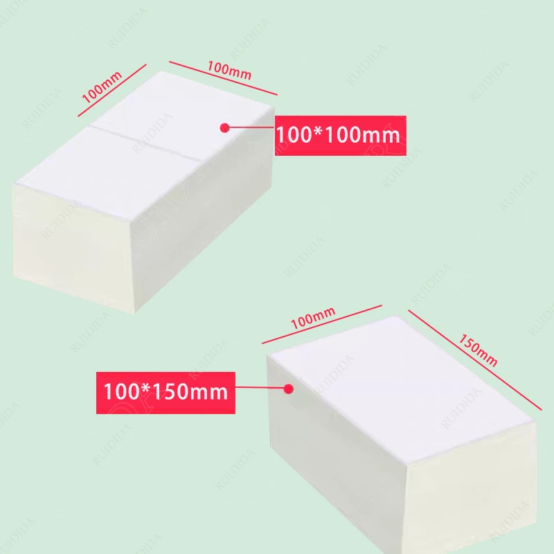 Thermal Paper for Printer Folded Thermal Shipping Label Shipping Barcode Sticker 100x100mm 4x4Inch/100x150mm 4X6Inch/76x130mm