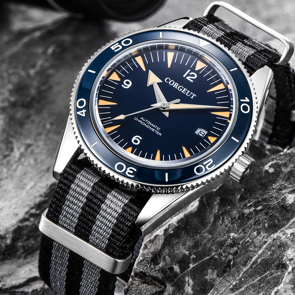 Corgeut Fashion Luxury Sport Automatic Mechanical Watch Sapphire Ceramic NH35MIYOTA Seagull Black Male Clock  Relogio Masculino