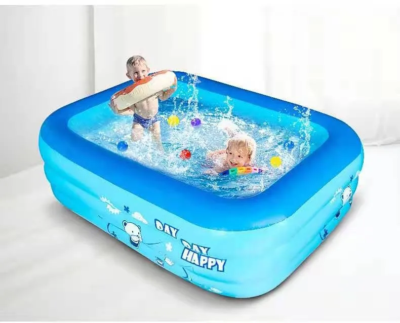 

120CM 2/3Layers Children Inflatable Pool Bathing Tub Baby Kid Home Outdoor Large Swimming Pool Inflatable Square Swimming Pool