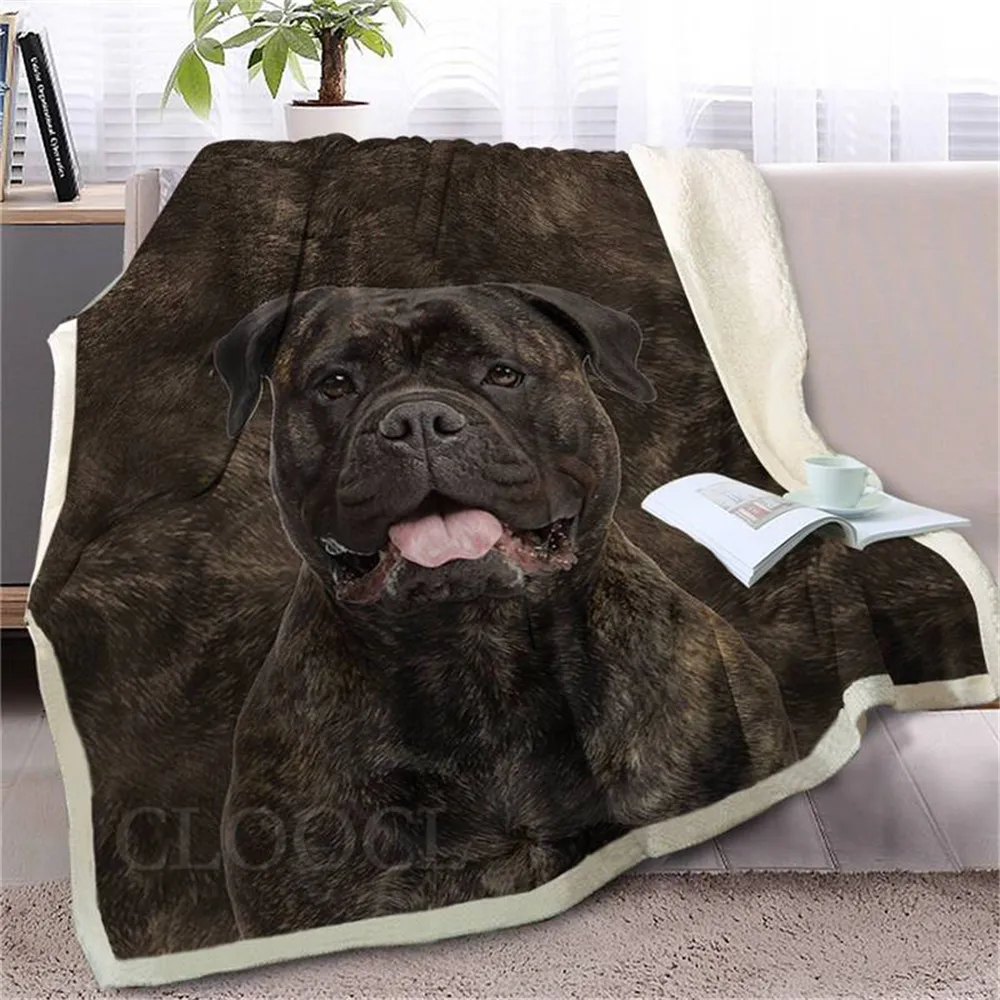 HXSchnauzer Blankets 3D Graphic Animals Dogs Double Layar Blanket Pets Printed  Plush Quilt Office Nap Car Blanket