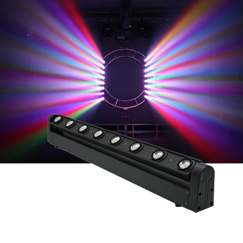 

Free Shipping 8x12W Bar Beam Moving Head Light RGBW 4in1 Led Lyre Stage Lighting Projector DMX DJ Party Lights