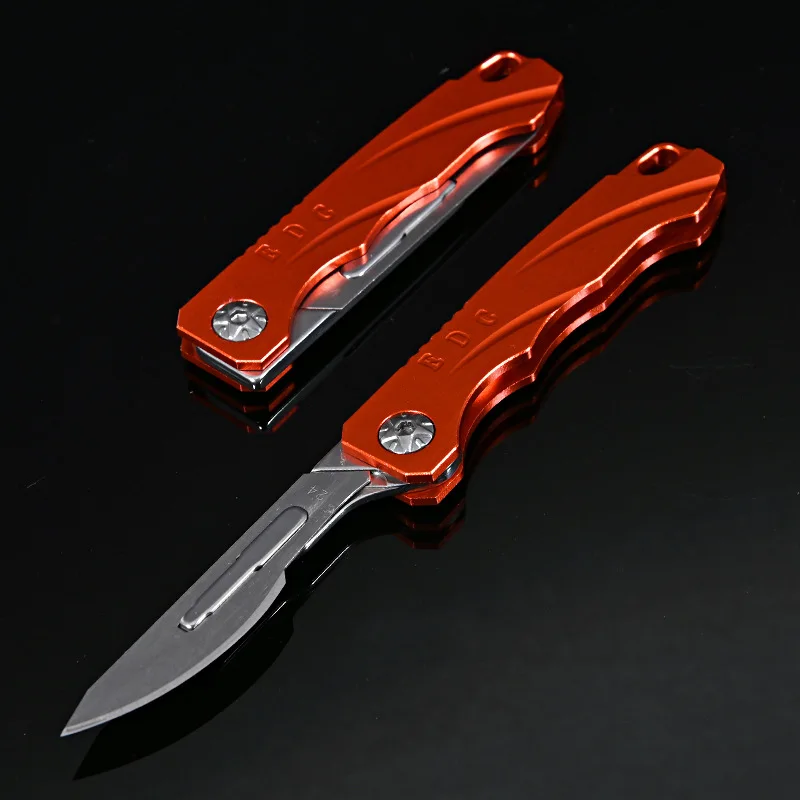 Imagem -03 - Mini Faca Dobrável de Liga de Alumínio Portátil Removível Edc cs go Carving Tool Facas Utilitárias ao ar Livre Cirúrgico 10 Blade Blade